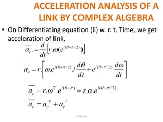 Kinematic analysis of mechanisms analytical methods | PPTX