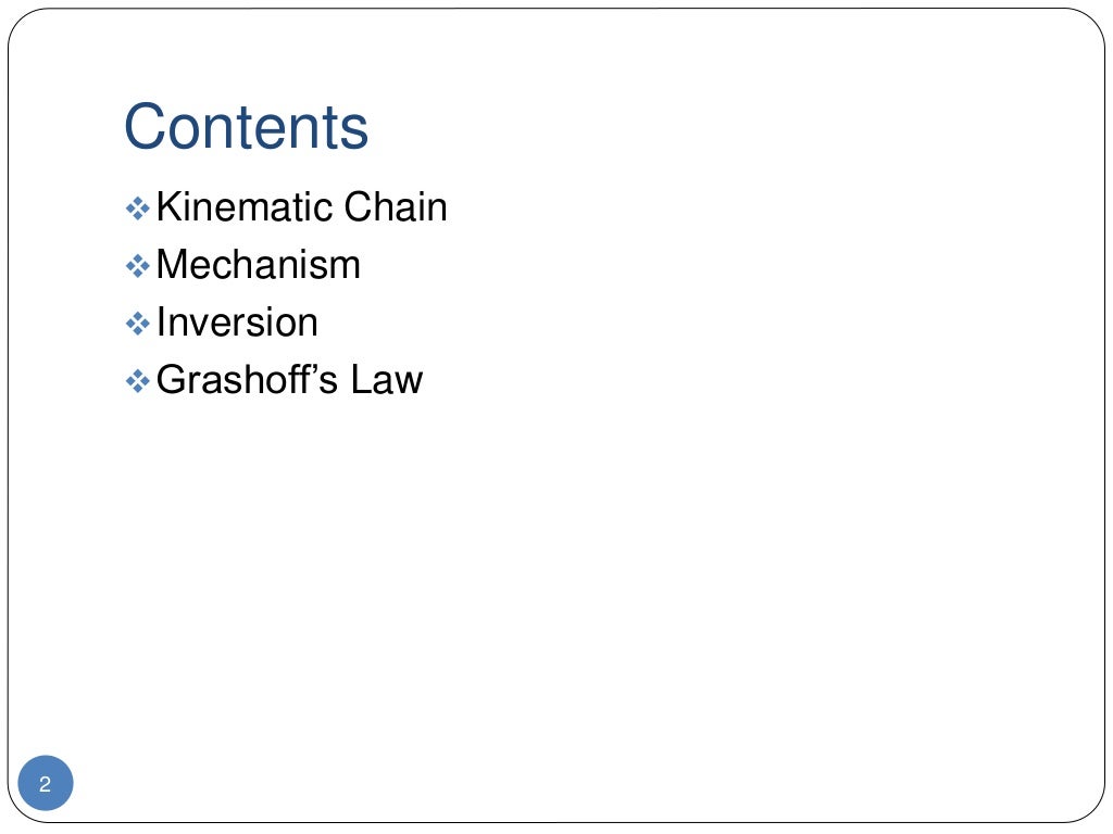 Kinematic chain mechanism inversion_grashoff