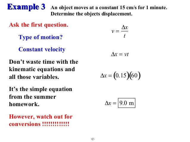 Kinematic equations of motion
