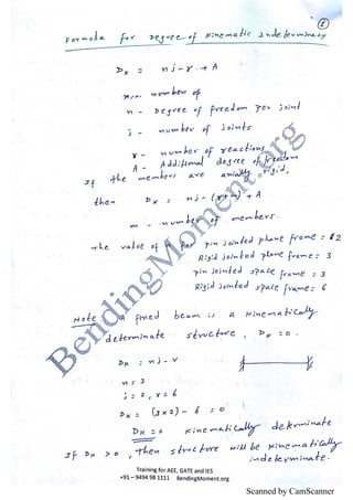 Kinematic indeterminacy theory | PDF