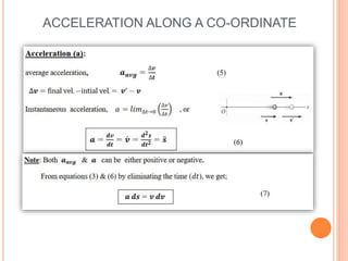 ACCELERATION ALONG A CO-ORDINATE
 
