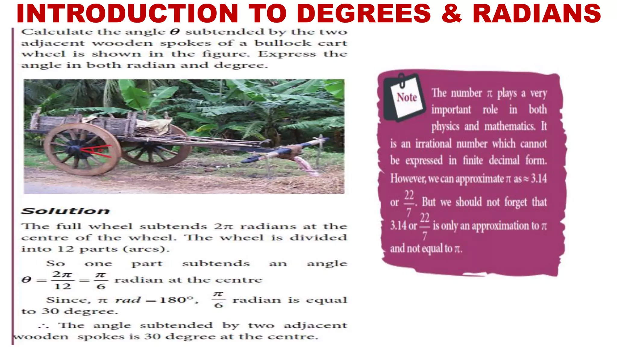 INTRODUCTION TO DEGREES & RADIANS
 