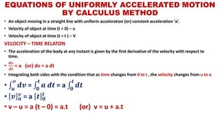KINEMATICS - UNIT 2 - XI TH STANDARD | PDF