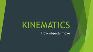 KINEMATICS
How objects move
 