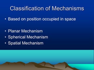 Spatial Mechanism Example kinematics of machines presentation slides | PPT