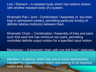 kinematics of machines presentation slides | PPT