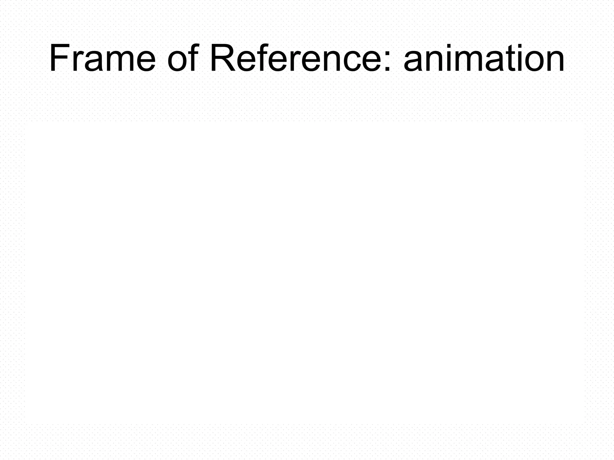 Frame of Reference: animation
 