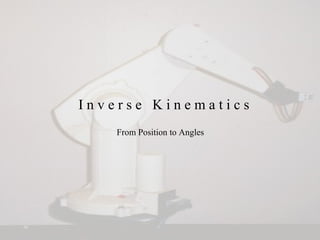 I n v e r s e K i n e m a t i c s
From Position to Angles
 