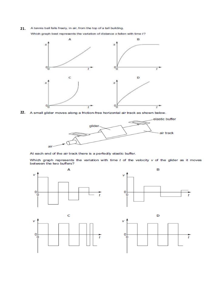 Kinematics worksheet