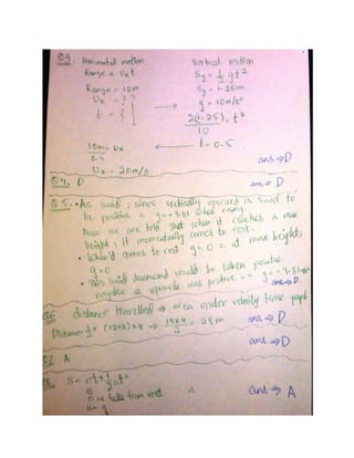 Kinematics worksheet solution | DOCX