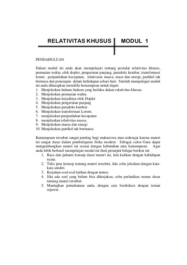 Kinematika Relativitas