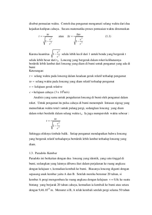 Contoh Soal Fisika Relativitas - Soal Kelasmu