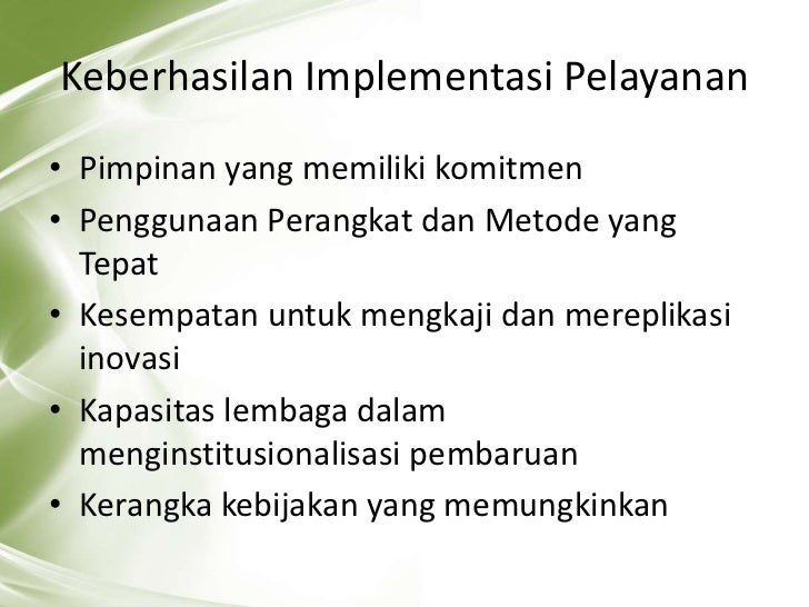 Kinerja pelayanan publik