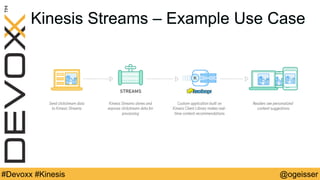 @ogeisser#Devoxx #Kinesis
Kinesis Streams – Example Use Case
 