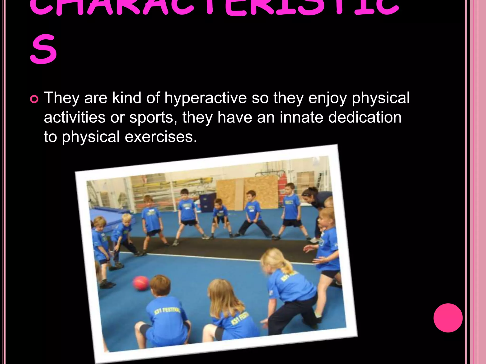 CHARACTERISTICSThe majority of kinesthetic learners use to doodle or draw on any available paper because it helps them to concentrate better. And also they feel more comfortable if they are doing something with their hands. 