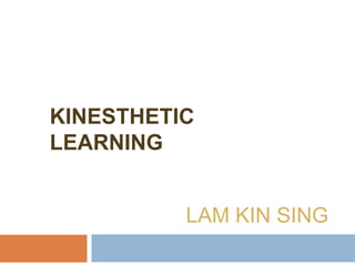 KINESTHETIC
LEARNING


          LAM KIN SING
 