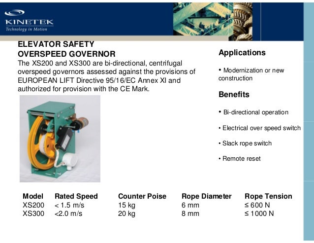 Kinetek Elevator & Escalator Solutions elevator governor diagram 