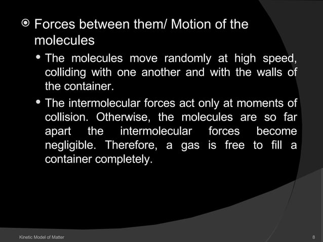 Kinetic Model Of Matter | PPT | Physics | Science