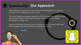 Our Approach
CES presents thousands of innovations that will impact how brands
connect with audiences on the move.
This ye...