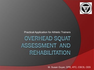 Practical Application for Athletic Trainers
M. Susan Guyer, DPE, ATC, CSCS, CES
 