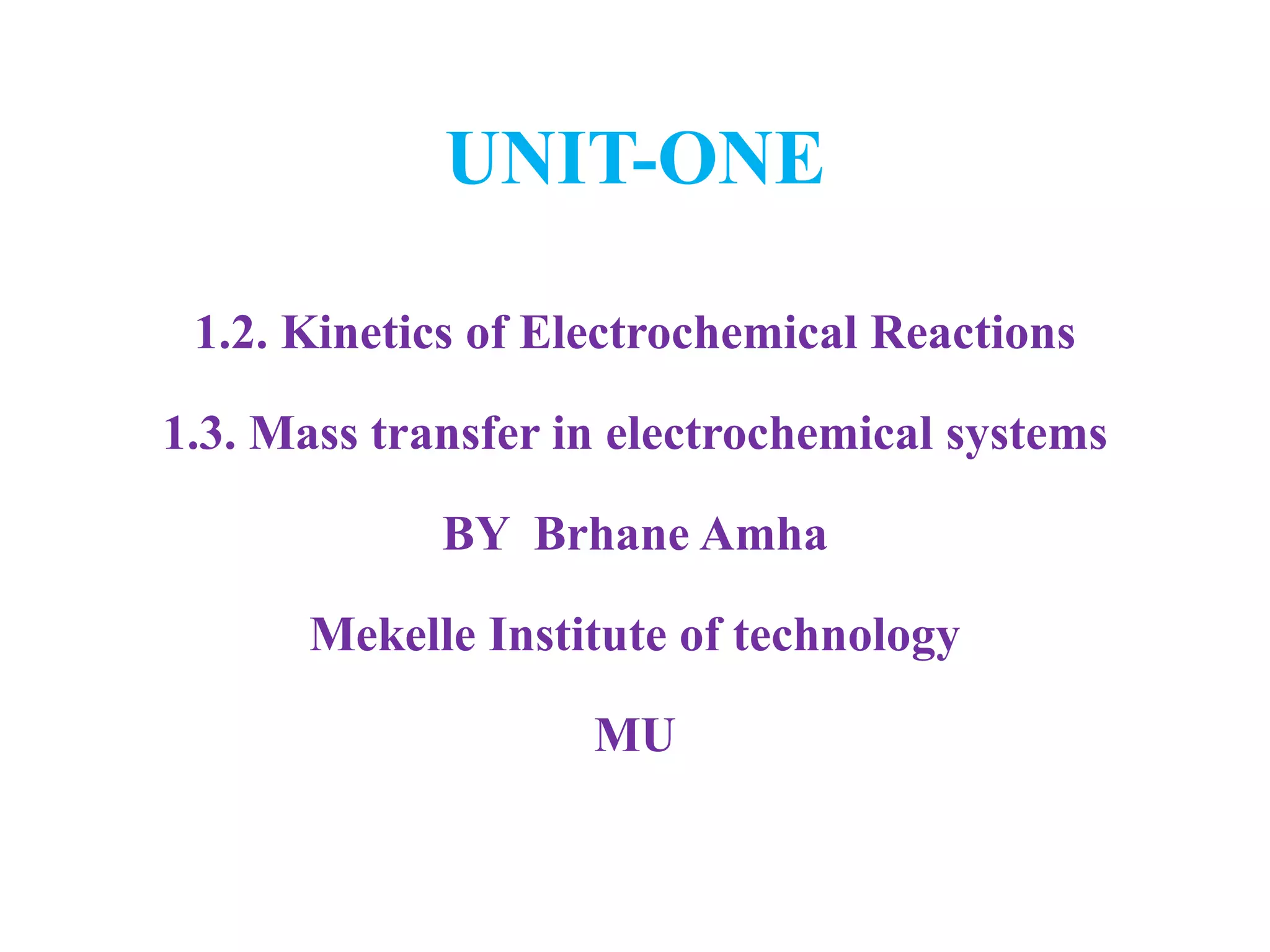 of electrochemical reaction PPT