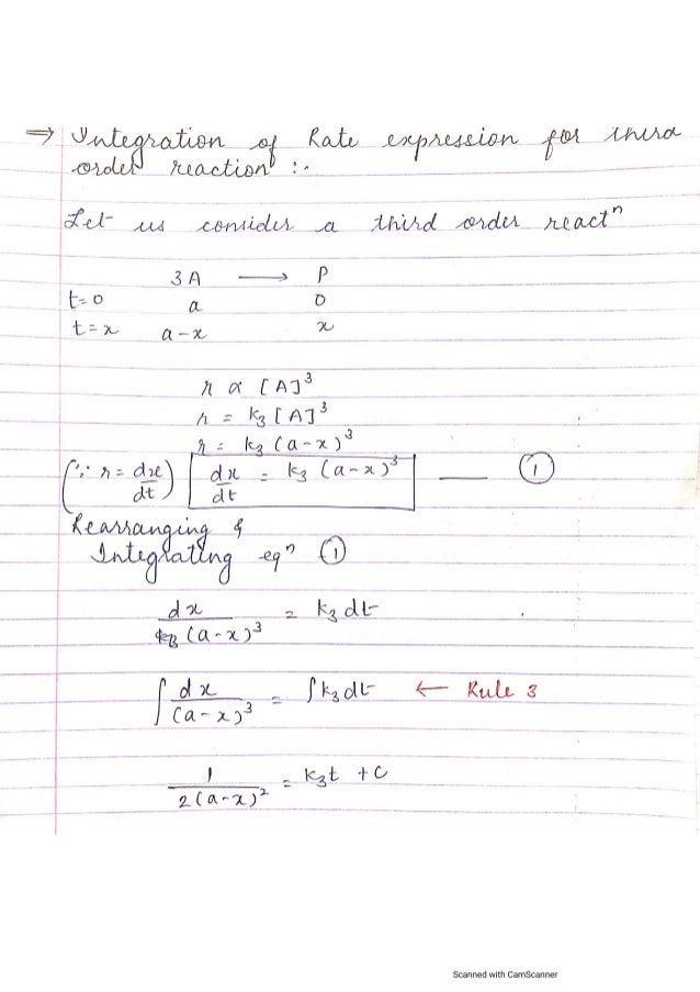 Kinetics Of Third Order Reaction And Half Life Time
