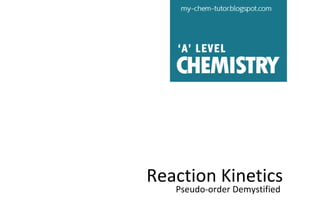Reaction Kinetics
Pseudo-order Demystified

 