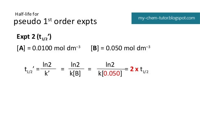 Kinetics Pseudo Order Kinetics Pseudo Order