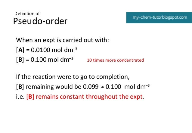 Kinetics Pseudo Order