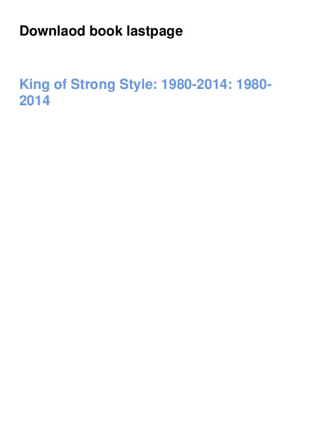 Download Pdf King Of Strong Style 1980 14 1980 14 Download Pdf King Of Strong Style 1980 14 1980 14