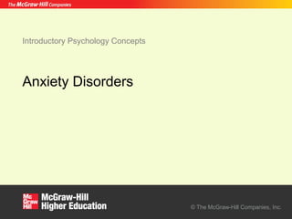 © The McGraw-Hill Companies, Inc.
Introductory Psychology Concepts
Anxiety Disorders
 
