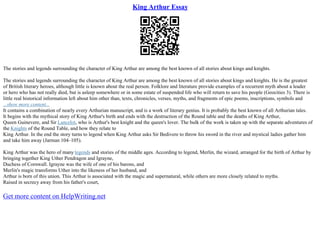 King Arthur Conflict | PPT