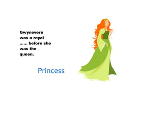 30/01/13




Gwynevere
was a royal
…… before she
was the
queen.



       Princess
 