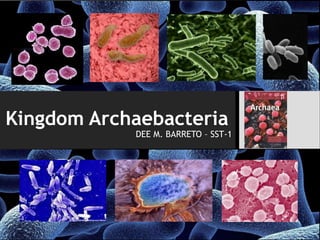 Kingdom Archaebacteria
DEE M. BARRETO – SST-1
 