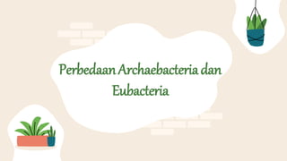 PerbedaanArchaebacteriadan
Eubacteria
 