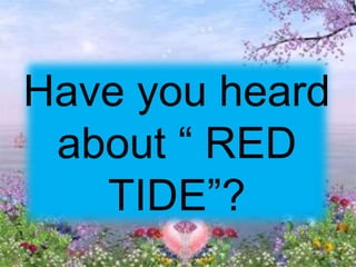 Have you heard
about “ RED
TIDE”?
 