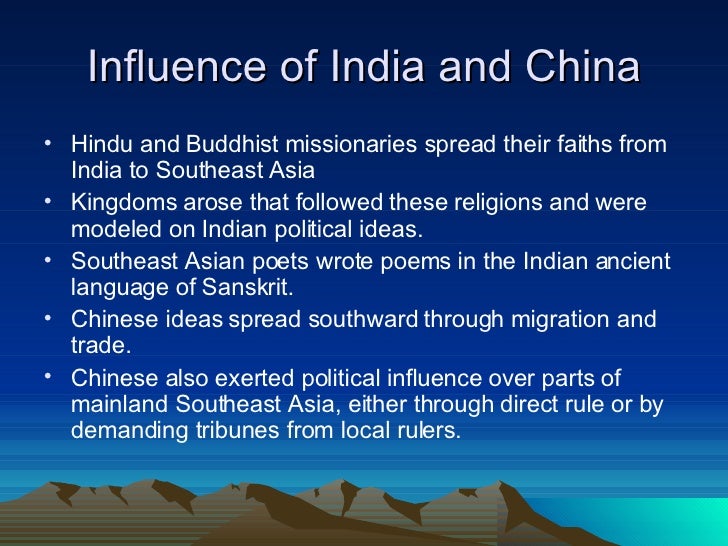 influences india north Asian in