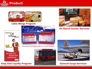Product
Little Wings Program
General Cargo Services
On Board Courier Services
King Club Loyalty Program
 