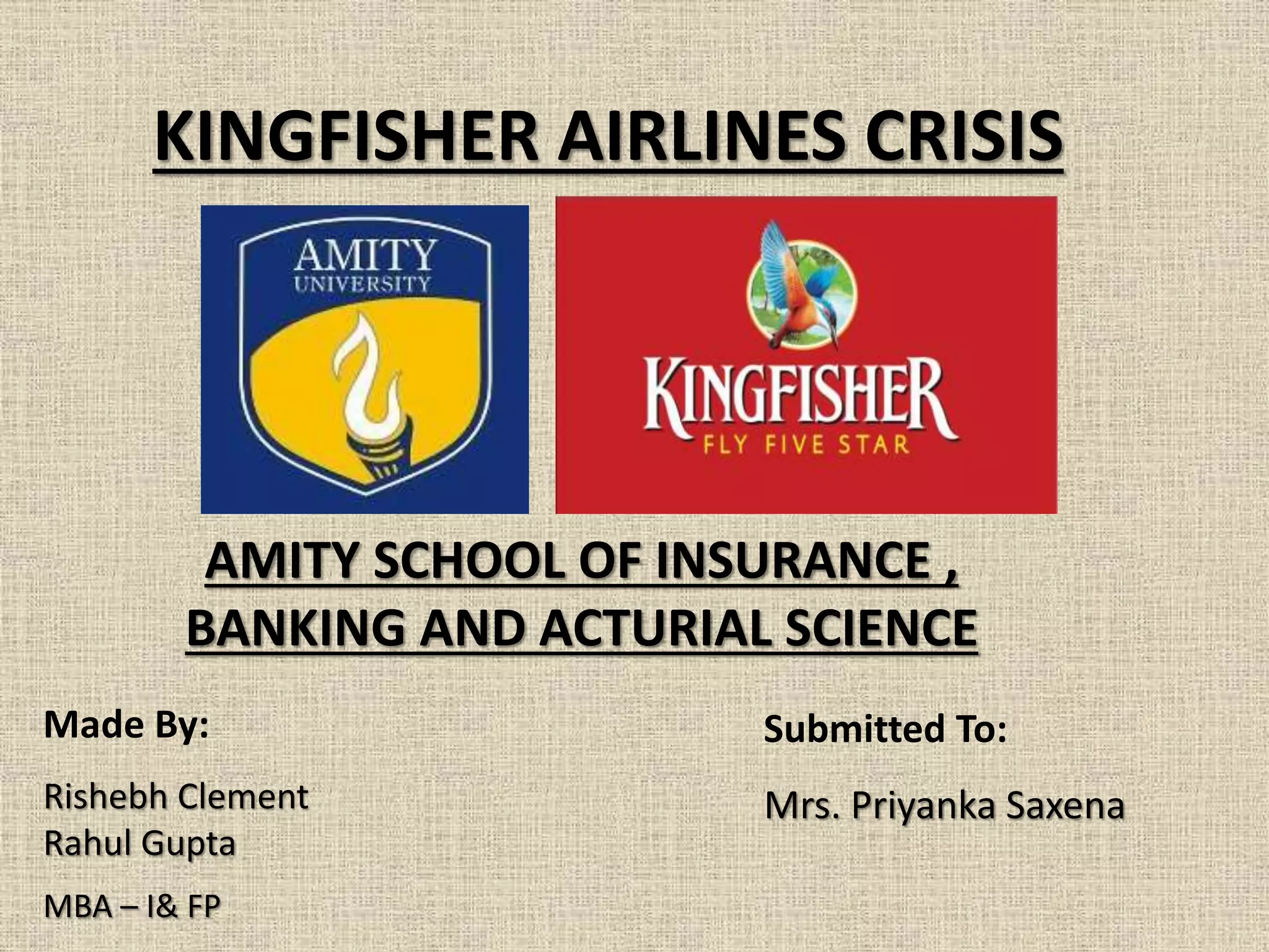 Kingfisher Airlines Crisis | PPTX