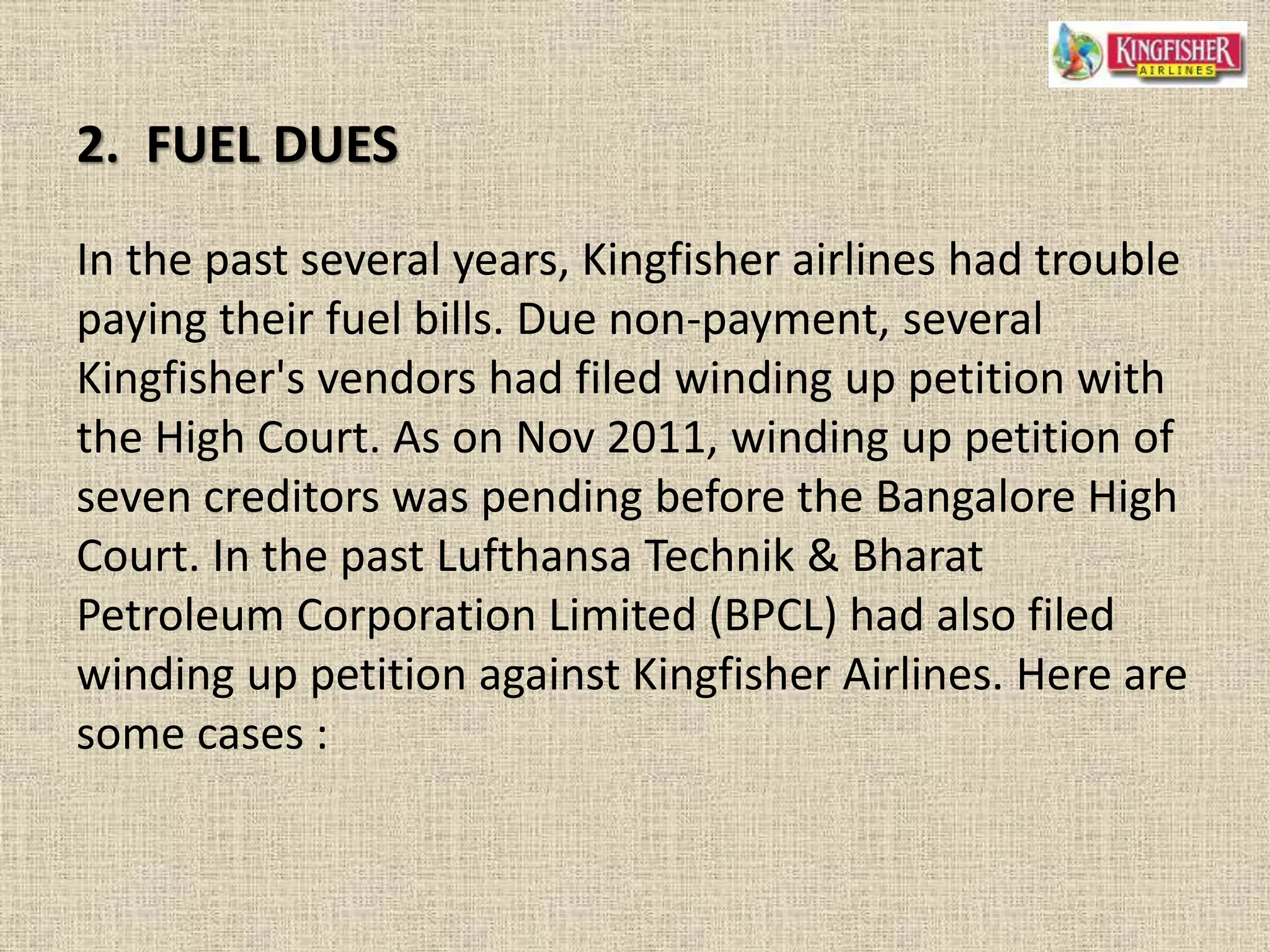 Kingfisher Airlines Crisis | PPTX