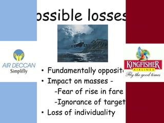 Motivation for MergerEver Increasing CostCompromise on quality hits the brandUnviable pricingCompetitionIncreasing costsDifficulty in maintaining brand imageCompetition from low-cost airlinesCompetition from International Airlines
