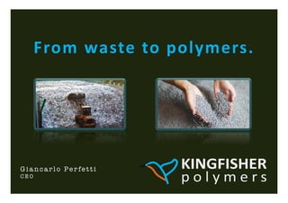 From	
  waste	
  to	
  polymers.	
  




Giancarlo Perfetti
CEO
 