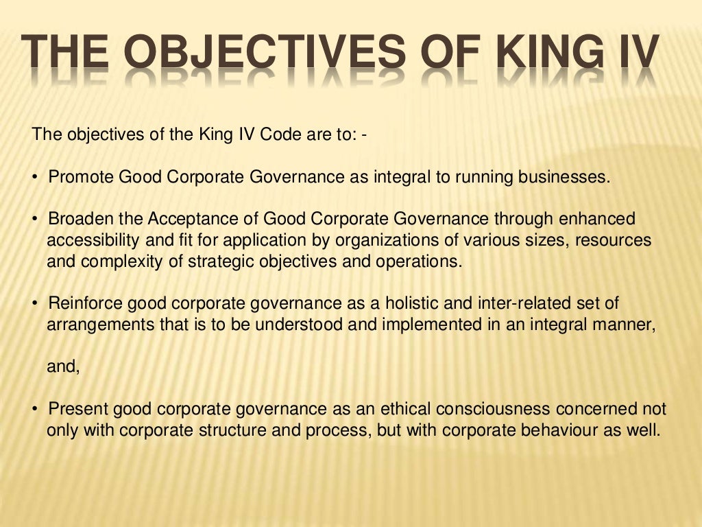 KING IV Report On Corporate Governance In South Africa Part I