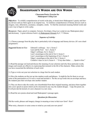 King Lear Learning Guide | PDF
