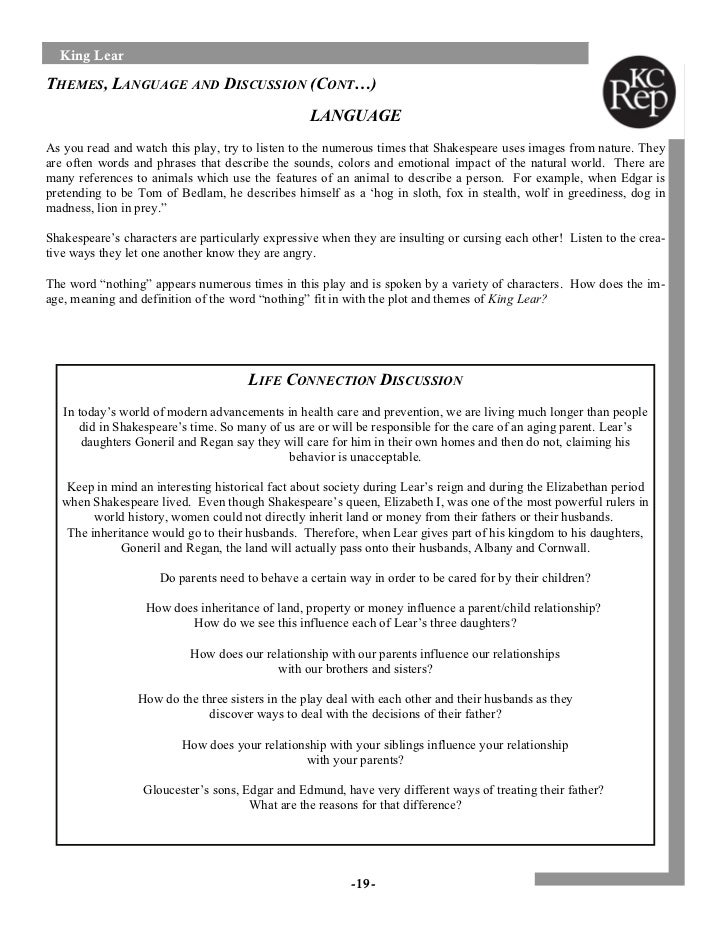 king lear essay questions