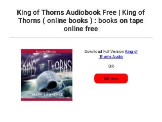 king of thorns book king of thorns book