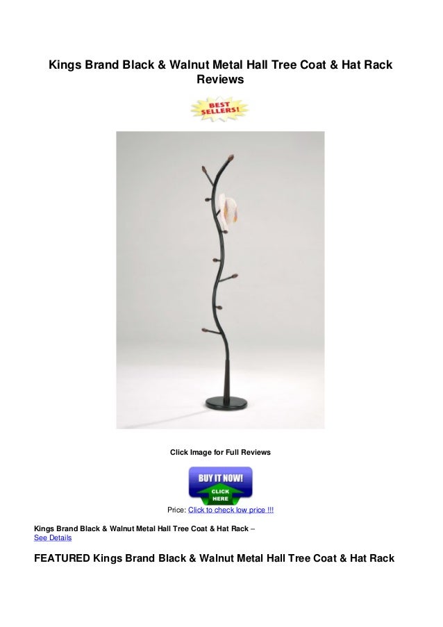 Kings brand black__walnut_metal_hall_tree_coat__hat_rack_reviews