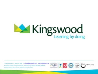 t | 0800 655 6564 f | 0844 800 5008 e | schools@kingswood.co.uk www.kingswood.co.uk
Kingswood Centres | Kingswood House | Alkmaar Way | Norwich | Norfolk | NR6 6BF
Kingswood Learning & Leisure Group Ltd. Registered in England No. 3476432.
 