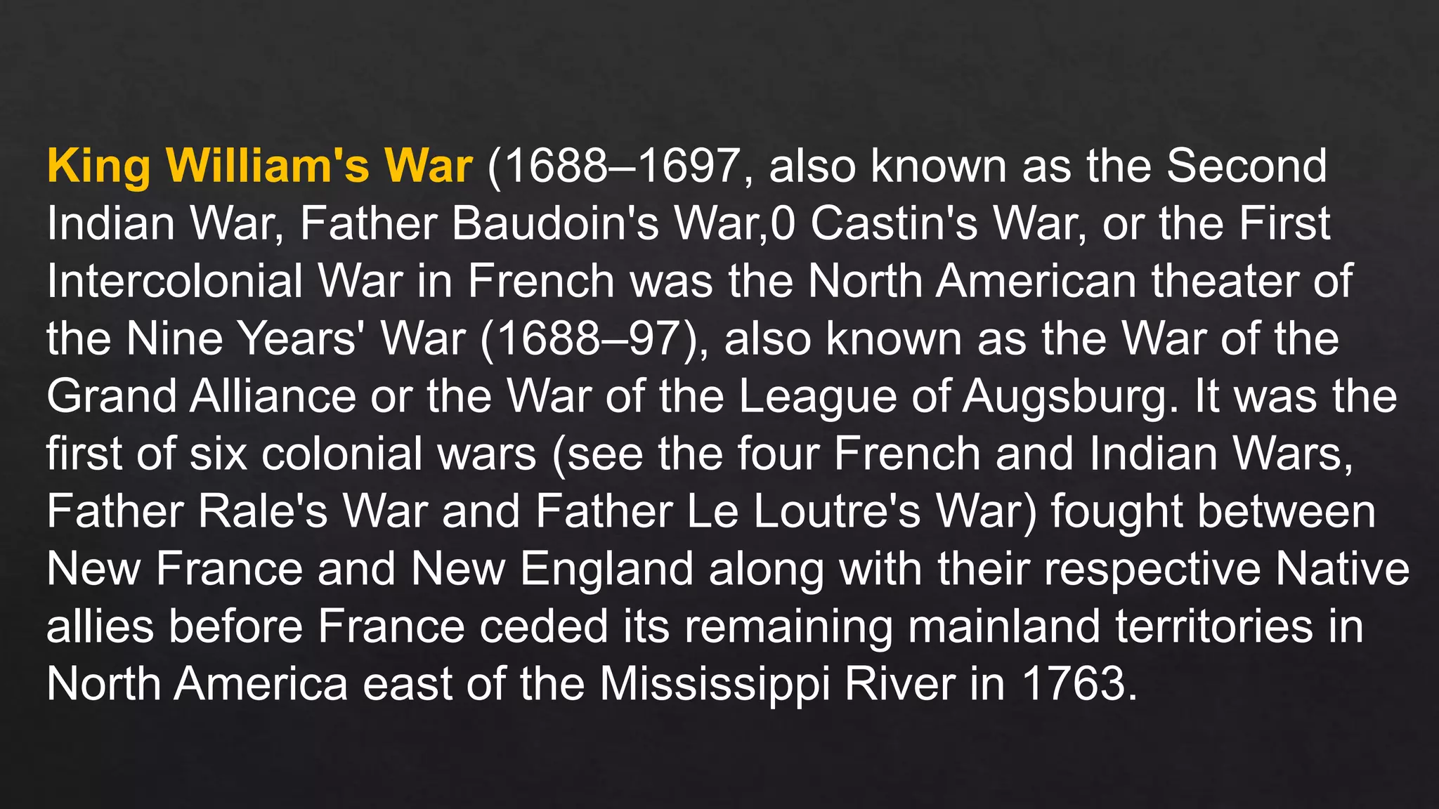 King williams war pdf