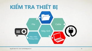 33Nguyễn Mạnh Thế - Email: manhthe9x@gmail.com
Máy chiếu
Phông chiếu
Máy tính
File Cable
 